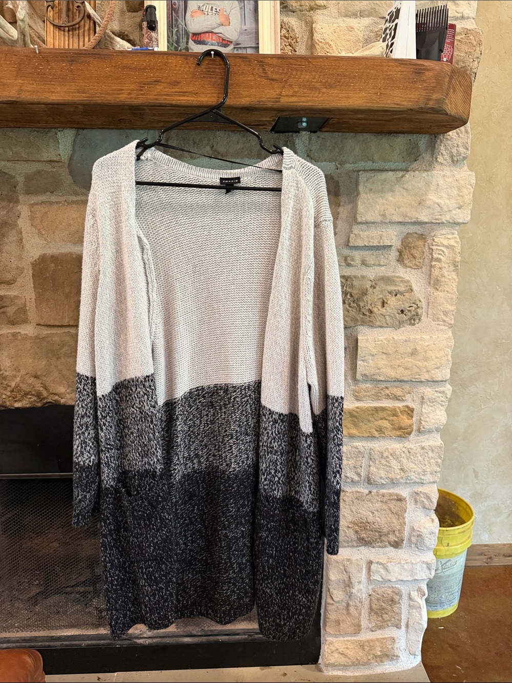 torrid Open-Front Ombre Cardigan Sweater - White & Black